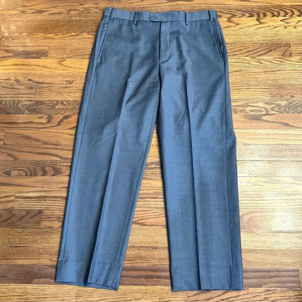 Zanella TODD Flat Front Dress Pants. Size 34. Gray.